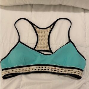 Victoria's Secret Teal and Cream Sports Bra